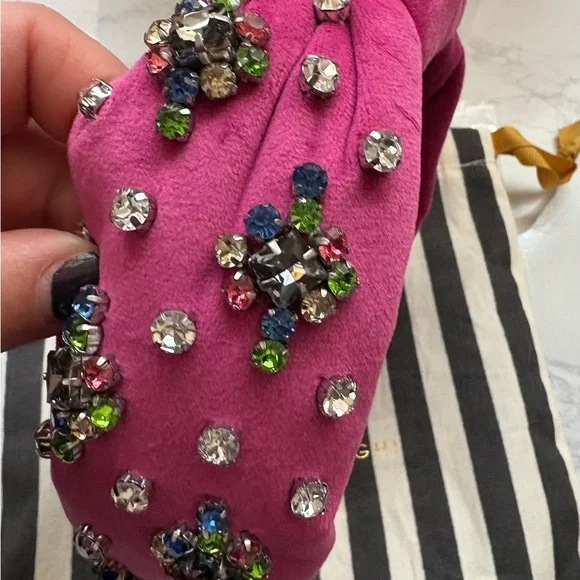 Lele Sadoughi Harlequin Rainbow Knotted Crystal Headband!! - Picture 3 of 7